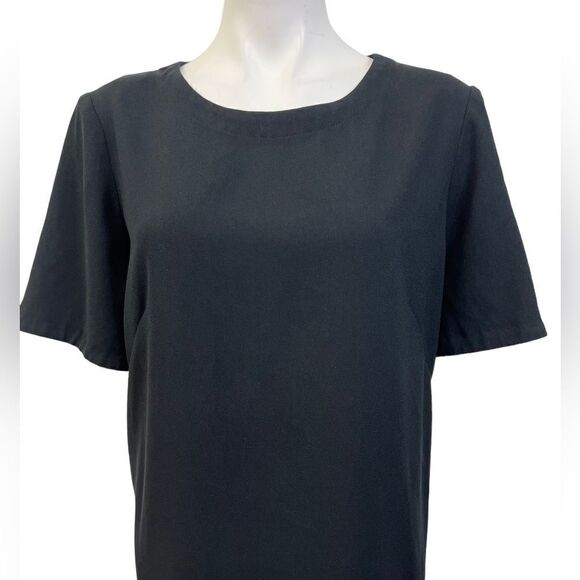 M&S‎ Collection dress sz 12 black short sleeve knee length shift US -8 - Picture 3 of 6